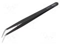 Tweezers; 155mm; for precision works; Blades: curved; black KNIPEX KNP.923437