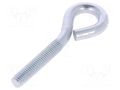 Hook; ring; steel; zinc; Thread len: 40mm; Overall len: 80mm DROMET D-HO.8.80