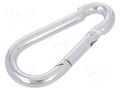 Carabiner; steel; for rope; L: 80mm; zinc; 8mm DROMET D-KSO.8.80