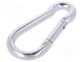 Carabiner; steel; for rope; L: 90mm; zinc; 9mm DROMET D-KSO.9.90