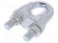 Rope clamp wire; steel; for rope; Ørope: 26mm; zinc; DIN 741 DROMET D-ZL26
