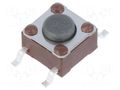 Microswitch TACT; SPST-NO; Pos: 2; 0.05A/24VDC; SMT; none; 1.57N TE Connectivity 3-1437565-0