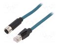 Cable: for sensors/automation; PIN: 8; female; X code-ProfiNET BULGIN TPU12FBF08XRJ100PU