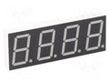 Display: LED; 7-segment; 20.4mm; 0.8"; No.char: 4; red; 45÷90mcd LUCKYLIGHT KW4-802AVB
