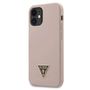 Guess GUHCP12SLSTMLP iPhone 12 mini 5.4" light pink/light pink hardcase Silicone Triangle Logo, Guess 3700740489062 3700740489062