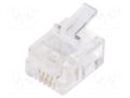 Connector: RJ12; plug; PIN: 4; 6p4c; for cable; IDC,crimped ENCITECH RJ126P4CR
