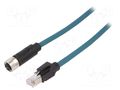 Cable: for sensors/automation; PIN: 8; female; X code-ProfiNET BULGIN TPU12FBF08XRJ020PU