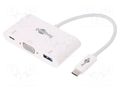 Adapter; USB 3.0; 0.15m; white; Support: Full HD 1080p; white; 60W Goobay USB.C-ADAP-07