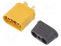 Connector: DC supply; plug; XT90; male; PIN: 4; for cable; soldering AMASS XT90I-M