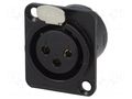 Connector: XLR; socket; female; PIN: 3; soldering; black; metal CLIFF FC61900