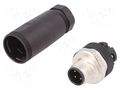 Connector: M12; plug; PIN: 4; male; straight; screw terminal; 6÷8mm WEIDMÜLLER SAIS-4/9