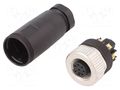 Connector: M12; plug; PIN: 8; female; straight; screw terminal WEIDMÜLLER SAIB-8/9