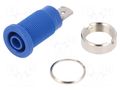 Connector: 4mm banana; socket; 24A; blue; nickel plated; 34mm SCHÜTZINGER SEB7080NI-BL