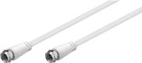 SAT Antenna Cable (Class A, >85 dB), Double-Shielded, 1 m, white - F plug > F plug (fully shielded) 66620