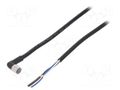 Cable: for sensors/automation; M8; PIN: 4; angled; Len: 2m; plug; 1A OMRON XS3FM8PVC4A2M