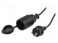 Extension lead; 3x1.5mm2; Sockets: 1; rubber; black; 20m; 10A JONEX PS-170G/IP44-20