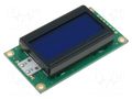 Display: LCD; alphanumeric; STN Negative; 8x2; blue; 58x32x13.2mm RAYSTAR OPTRONICS RC0802A-BIY-ESX