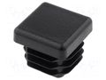 Stopper; for profiles; Body: black; H: 16.5mm; LDPE; L: 20mm FIX&FASTEN FIX-ST-20X20BK