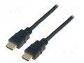 Cable; HDMI plug,both sides; PVC; 1m; black; HDMI 2.0; 30AWG DIGITUS AK-330107-010-S