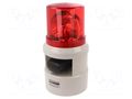 Signaller: lighting-sound; 24VDC; siren,rotating light; LED; red QLIGHT S100DLR-WA-24-R