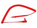 Test lead; 20A; probe tip x2,angular banana plug 4mm x2; red MUELLER ELECTRIC BU-4062-C-24-2