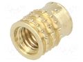 Threaded insert; brass; M3; BN 37885; L: 5.2mm; for plastic TAPPEX KVT-001M3
