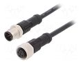 Cable: for sensors/automation; PIN: 5; with metal nut; plug; 60V AMPHENOL LTW M12A05ML12AFLSD001