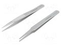 Tweezers-set; universal; Type of tweezers: straight; 2pcs. LINDSTRÖM SA.9859