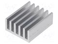 Heatsink: extruded; grilled; natural; L: 25mm; W: 21mm; H: 10mm; raw FISCHER ELEKTRONIK SK652/25/AL