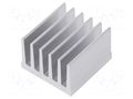 Heatsink: extruded; grilled; natural; L: 37.5mm; W: 36.8mm; H: 25mm FISCHER ELEKTRONIK SK657/37.5/AL