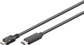 USB 2.0 Cable USB-C™ to Micro-B, Black, 0.2 m - Type C data cable with USB 2.0 micro male (type B) > USB-C™ male 67895