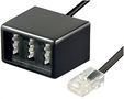 TAE Telephone Adapter Plug, black, 0.2 m - RJ45 male (8P4C) > 3 TAE N/F/N female 68024