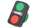 Switch: double; 22mm; Stabl.pos: 1; green/red; IP66; flat; Pos: 2 SCHNEIDER ELECTRIC ZB5AW7A3740