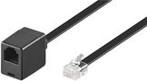 Modular Telephone Extension Cable, 10 m, black - copper-clad aluminium wire (CCA), RJ12 male (6P6C) > RJ12 female (6P6C) 68261