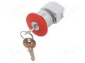 Switch: emergency stop with key; 22mm; Stabl.pos: 2; red; none EAO 704.078.0