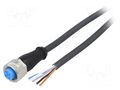 Cable: for sensors/automation; M12; PIN: 5; straight; 5m; plug; 4A; Y SICK YF2A15-050UB5XLEAX