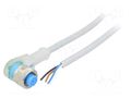 Cable: for sensors/automation; M12; PIN: 4; angled; 2m; plug; 4A; Y SICK YI2A14-020VB3XLEAX