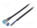 Cable: for sensors/automation; M8; PIN: 3; angled; 5m; plug; 4A; Y SICK YI8U13-050UA1XLEAX