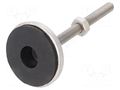 Foot; rigid,with lever; Base dia: 55mm; M10; stainless steel RST ROZTOCZE 4.431.003SN