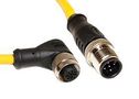 M12 CORDSET, 5-POS MALE STRAIGHT-FEMALE RIGHT ANGLE, 22 AWG, 5M 68AK2114 C5AD11M005