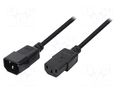 Cable; IEC C13 female,IEC C14 male; 1.8m; black; 10A; 250V LOGILINK CP091