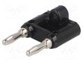 Connector: 4mm banana; stackable safety shunt; 15A; black; 41mm MUELLER ELECTRIC BU-00247-0