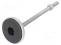 Foot; rigid,with lever; Base dia: 55mm; M10; stainless steel RST ROZTOCZE 4.431.005SN