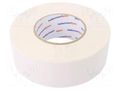 Tape: textile; W: 50mm; L: 50m; Thk: 0.31mm; white; 64N/cm; 10%; cotton HELLERMANNTYTON HTAPE-TEX-50X50WH