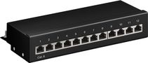 CAT 6 Mini/Desktop Patch Panel, 12 Port, black - STP shielded 69307