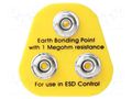 Earthing plug; ESD; yellow; 1MΩ; press stud male 10mm x3 ANTISTAT ATS-070-0017F