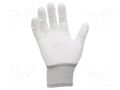 Protective gloves; ESD; S; polyamide; white; <100MΩ ANTISTAT ATS-109-0007-P