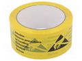 Packing tapes; ESD; L: 66m; Thk: 50mm; reel; PVC; yellow-black ANTISTAT ATS-054-0002