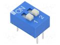 Switch: DIP-SWITCH; Poles number: 2; OFF-ON; 0.025A/24VDC; Pos: 2 ECE EDS102SZ