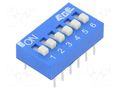 Switch: DIP-SWITCH; Poles number: 6; OFF-ON; 0.025A/24VDC; Pos: 2 ECE EDS106SZ